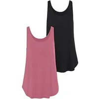 LASCANA Longtop mit gerundetem Saum (2er-Pack) Sommertop aus luftigem Viskose-Stretch