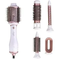 ADLER EUROPE Multihaarstyler AD 2027 Haarstyling Set 5 in 1, Warmluftbürste, Keramikbeschichtung, Rundbürsten, Lockenstab, Haartrockner-Aufsatz, Perlweiß/Roségold