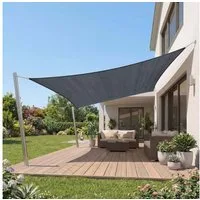 Jardinion Sonnensegel, (Rechteckig 2 x 3m Grau Sonnenschutz, Luftdurchlässig, 1-tlg), inkl. Befestigungsseil