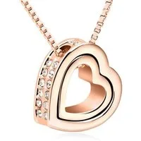 BUNGSA Ketten-Set Kette Love you forever Rosegold aus Messing Damen (1-tlg), Halskette Necklace