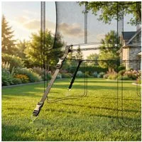 SPORTNOW Bodenanker mit Dreiecksgriff, verstellbare Gurte, für Trampoline, Gartenschaukeln, Fußballtore, Zelte, Outdoor-Geräte, zum Eindrehen, (Trampolin Pfähle Anker, 4-St., spiralförmige Erdanker), für Trampolin, Camping, Schuppen, Vordächer