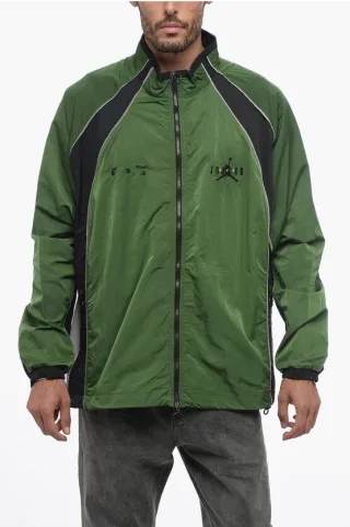 OW X JORDAN Trainings-Windjacke aus Nylon mit Frontreißverschluss in Grün