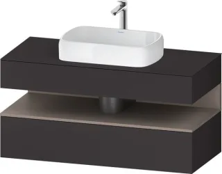 Duravit Qatego Konsolenwaschtischunterbau wandhängend Graphit Supermatt 1200x550x600 mm - QA47320438 QA4732043800000