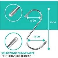 Praknu S-Haken 16 S - Haken Edelstahl - Belastbar bis 25kg - 12cm Groß - Rostfrei, Küche, Badezimmer, Terrasse, Balkon, Keller, Werkstatt, Garage, (Set, 16-St), Belastbar bis 25kg - 12cm Groß - Rostfreie S-Haken zum Aufhängen