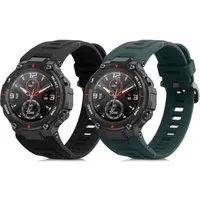 kwmobile 2x Uhrenarmband für Huami Amazfit T-Rex / T-Rex Pro Armband Smartwatch, 2-tlg., Fitnesstracker Band Set aus TPU Silikon - Ersatzarmband Smartwatch