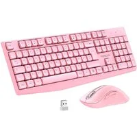 memzuoix Kabelloses QWERTZ 2,4 GHz USB Tastatur- und Maus-Set, Wireless Kombination mit Nummernblock 1400 DPI
