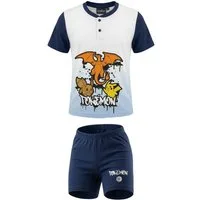 POKÉMON Schlafanzug Pokemon Pikachu Kinder Schlafanzug Pyjama Shirt Shorts 100% Baumwolle, Gr. 116 bis 152