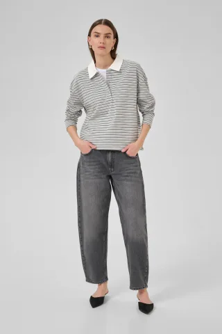 Langarm-Bluse KlaraMW Loose fit white blue