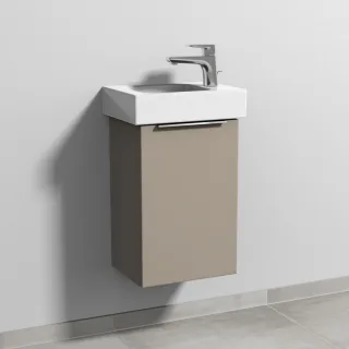 Sanipa 3way Waschtischunterbau zu Geberit iCon Waschtisch mit 1 Tür, Sandgrau-Matt UF65867