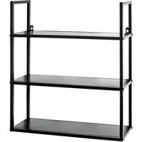 HAKU Wandregal Hängeregal, Wandboard, rechteckig - aus Metall Schwarz - B/T/H 50/20/58 cm
