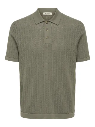 ONLY&SONS - ONSMOON REG 12 SS POLO KNIT NOOS Bungee Cord - Gr. - XL