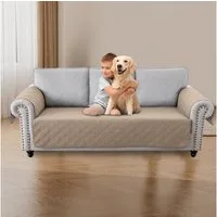 BTTO Sofaschoner Couch Schonbezug 1-,2-,3-Sitzer,Gesteppt Sofabezug,Armlehnen&Taschen, Sofaschoner Rutschfest&Wasserdicht für Haustiere, Hunde, Kinder