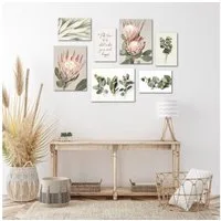 Novart Wandbild Blätter Pflanzen KOMPLETT AUFHÄNGFERTIG Grün Wohnzimmer Schlafzimmer