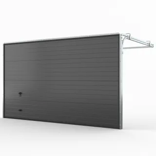 Garagentor 4 m breit, Doppelgarage, 4000 x 2000 mm, Woodgrain, RAL 7016 Anthrazitgrau, ohne Antrieb, individuell konfigurieren