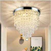 oyajia Deckenleuchte Edelstahl Kristall Kronleuchter Deckenleuchte, G9--3 Lampenfassung, LED wechselbar, Design im Chrom-Stil,für Schlafzimmer, Wohnzimmer, Esszimmer