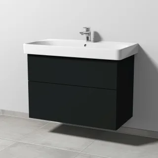 Sanipa 3way Waschtischunterbau zu Geberit Smyle Square Waschtisch mit 2 Auszügen, Vulkan-Matt SP6711V