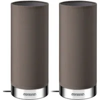monzana Tischleuchte Poppy, Poppy - Braun, 2er Set LED Touch Dimmbar Schlafzimmer Wohnzimmer Nachttischlampe