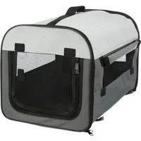 TRIXIE Hunde-Transportbox Hundebox Basic - dunkelgrau/hellgrau - 32 × 32 × 47 cm