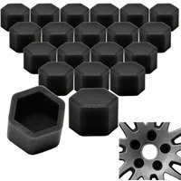 RYHX Radkappe 20x Radschrauben Silikon Kappen Set Abdeckung SW19 19MM Schwarz