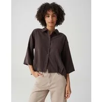 OPUS Hemdbluse mit Faltendetail Loose Fit breite Manschetten