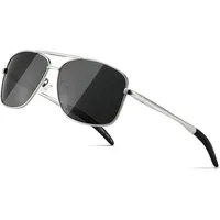 LuxusKollektion Sonnenbrille Sonnenbrille Herren Polarized Metallrahmen Silberrahmen Graue Linse