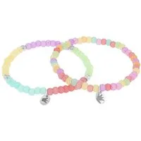 Prinzessin Lillifee Armband Set bunt in Regenbogenfarben (Set, 2-tlg., inkl. Schmuckbox)