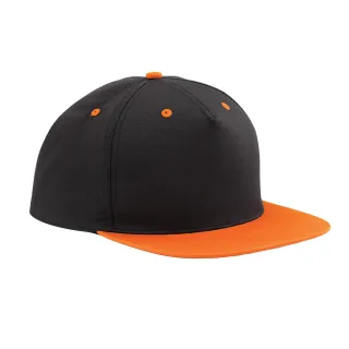 Beechfield - Snapback Mütze 5 Segmente für Herren/Damen Unisex (Schwarz/Orange)