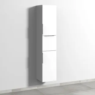 Sanipa 3way Hochschrank mit 2 Türen und 1 Auszug, Weiß-Soft UM10343