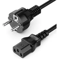 deleyCON deleyCON 3,0m Stromkabel Schutzkontakt Typ F (CEE 7/4) auf C13 Buchse Stromkabel