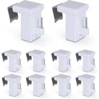 Bestlivings Klemmträger für Fensterrahmenstärke 10-27 mm, für Vitragestangen, (20-tlg), aus robustem und langlebigem Kunststoff, drehbar