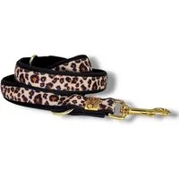 D by E Couture Hundeleine "Golden Leo Love I", gepolstert, 3-fach verstellbar, 30mm breit, Handmade