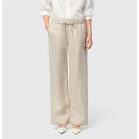 MAC Leinenhose CHIARA BELT Sommerhose Wide Fit, mit geradem, weitem Bein