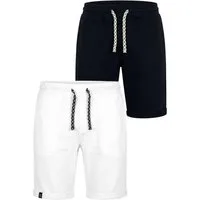 Indicode Sweatshorts Herren 2-Pack Eddy Sweat Shorts Herrenshorts elastischer Bund mit Kordelzug