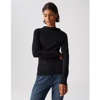 OPUS Langarmshirt SONINCHEN aus weichem Jersey figurbetont geschnitten, feine Rippstruktur, elastischer Stoff
