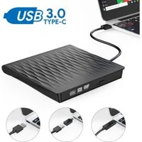 ibettertec Externes CD/DVD-Laufwerk,USB 3.0 & Type-C,DVD Player für Laptop & PC DVD-Brenner (Kompatibel mit Windows 7/8/10/11, Mac, MacBook Pro/Air und Linux)