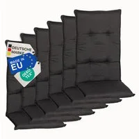 NYVI Hochlehnerauflage Hochlehner Auflagen 6er Set Barcelona - Gartenstuhlauflagen 118x50cm, (6 St), Stuhlauflage, Sitzauflage mit Halteband, UV-fest