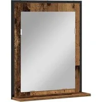vidaXL Badezimmerspiegelschrank Spiegel Altholz 50 x 12 x 60 cm Glas und engineered Holz (1-St)