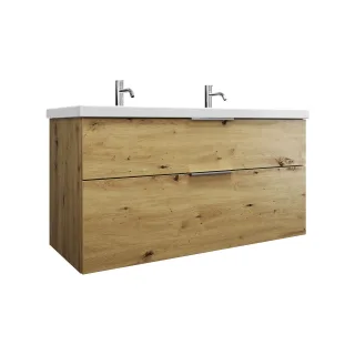 Burgbad Keramik Waschtisch-Set Eqio Eiche Dekor Urban/Alpinweiss, SEYR123F5662C0001 SEYR123F5662C0001