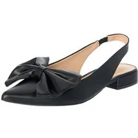 Salinyang Sommerliche Damen Slingback Ballerinas mit Schleife & eckiger Spitze Sandalette
