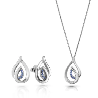Orphelia 'Dazzle' Damen 925 Sterling Silber Set: Kettenanhänger + Ohrringe - Silber SET-7518/B