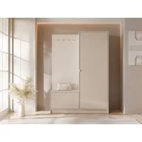 MIRJAN24 Garderoben-Set Tireno, (mit Drehtür und Klappe), 120x40x180 cm, Enthält 4 Kleiderhaken