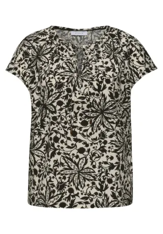 Street One - Bluse mit Blumenmuster schwarz - Gr. - 36