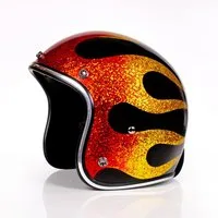 Alpha Speeds Motorradhelm ATELIER — Blaze Fireball, Metal-Super-Flake Rot • Fiberglas, nur ca. 800 g, inkl. herausnehmbare Wangenpolster, Slim & Smart Fit