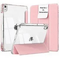 S&T Design Tablet-Hülle Hülle für iPad mit Stifthalter Transparent Stoßfest Tablet Schutzhülle, Kratzfest Hülle Cover Stoßfest Hard Case Ständer Kamera Displayschutz