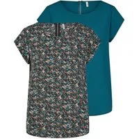 ONLY T-Shirt Damen Top ONLVIC Regular Fit (Vorteilspack, 2-tlg) Basic Kurzarm Tee Shirt mit Rundhalsausschnitt