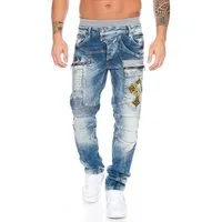 Cipo & Baxx Regular-fit-Jeans Herren Jeans mit aufwendigem Nahtdesign und edler Optik Herren Jeans mit aufwendigem Nahtdesign und edler Optik