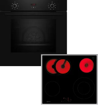 NEFF Backofen-Set "B1CCC0AK3" mit Teleskopauszug nachrüstbar mit 5 Beheizungsarten