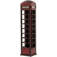 massivum Hochschrank Telefonzelle schmal Metall rot