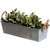 LB H&F Lilienburg Balkonkasten Blumenkasten Balkonkasten 44cm Zink Pflanzkasten Metall Pflanzgefäß (blumentopf kräuterkasten kräuter hochbeet balkon pflanztopf patina modern blumengefäß blumenkübel fensterbank topf übertopf rechteckig pflanzkübel ros
