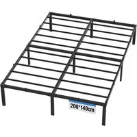 GLIESE Bettgestell Metallbett (1-tlg., 140 x 200 cm Doppelbett), Stahlbett schwarz Doppelbett